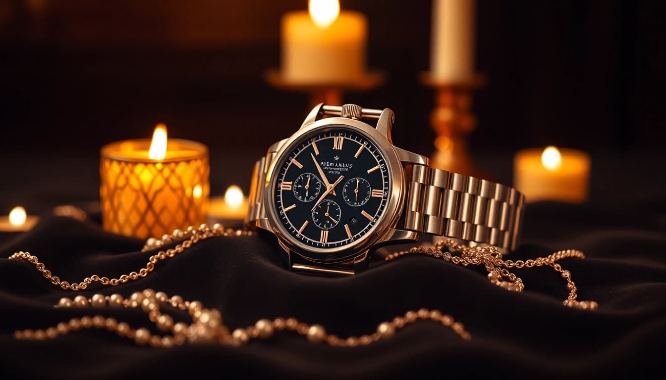 Showcasing a classic replica watch with intricate details on a velvet surface.
