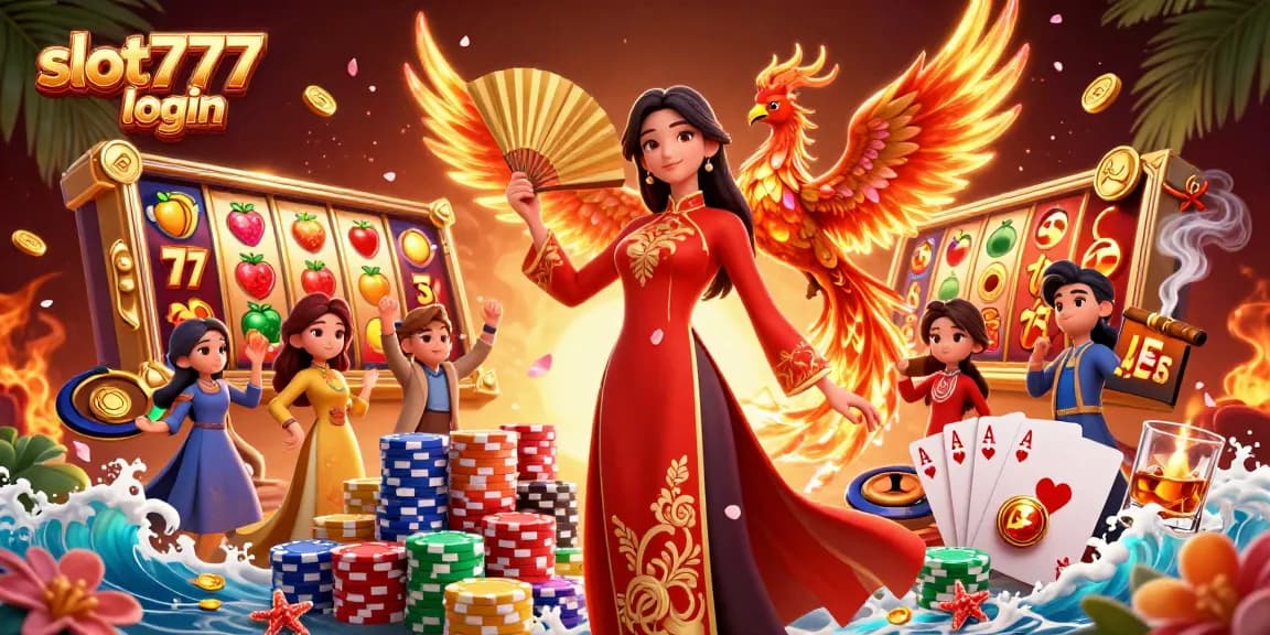 Experience the excitement of slot777 login with vibrant fruit symbols and dynamic game elements in a 3D casino scene.