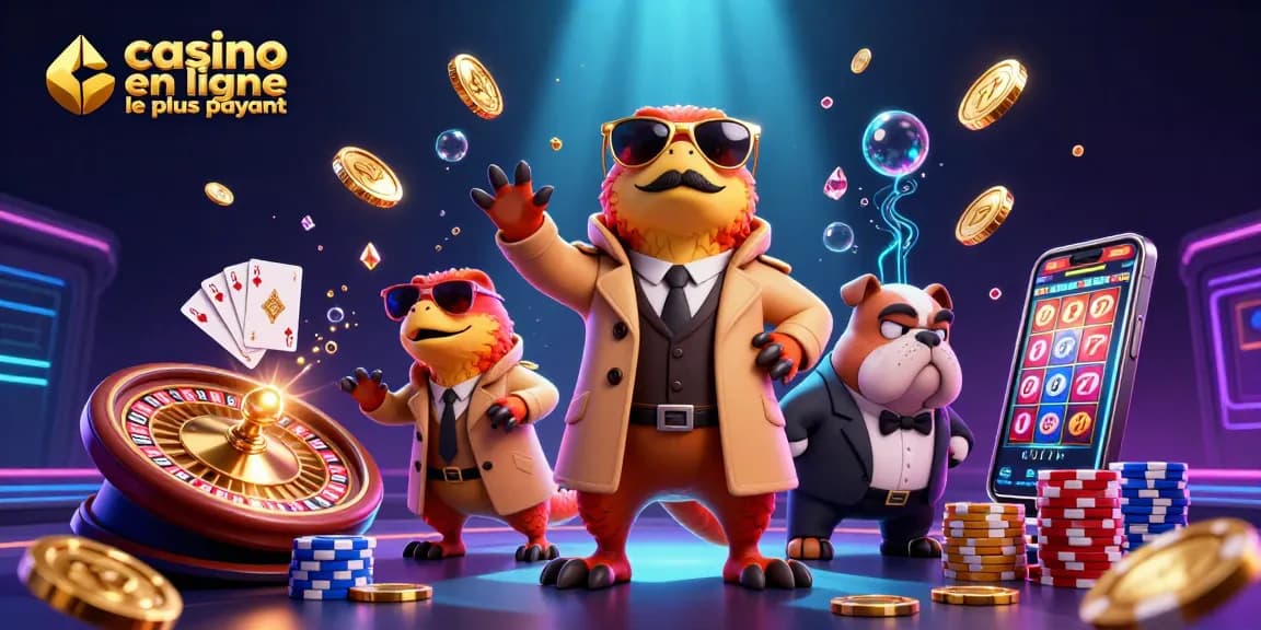 Jouer au casino en ligne le plus payant et décrocher des gains avec des raptors déguisés dans une scène colorée.