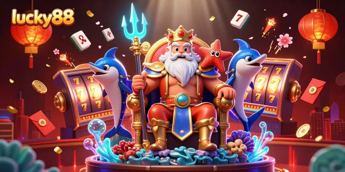 Experience lucky88's vibrant casino atmosphere with Neptune and engaging game elements.
