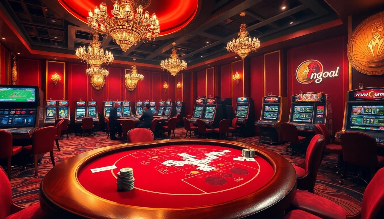 Engaging football betting experience with Nowgoal bóng đá in a luxurious casino environment.