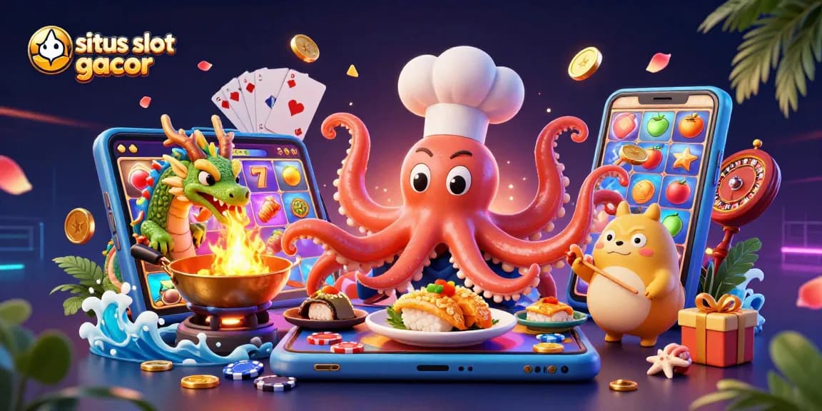 Engage with situs slot gacor in a vibrant, dynamic 3D casino scene full of colorful games and fun.