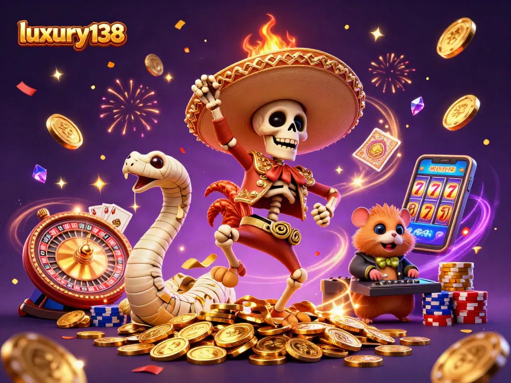 Menangkan jackpot di luxury138 saat skeleton mariachi merayakan pesta di kasino!