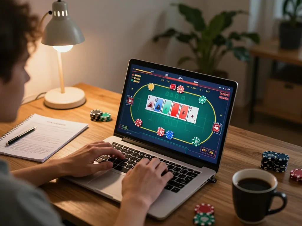 Player engaging with online poker on sc88 platform, focused on strategy and exciting gameplay.