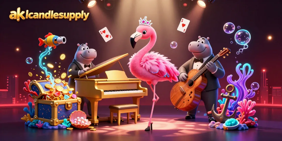 Aksi menggigit di dunia slot gacor dengan akcandlesupply, flamingo penyanyi menghibur di kasino dan harta karun yang bercahaya.