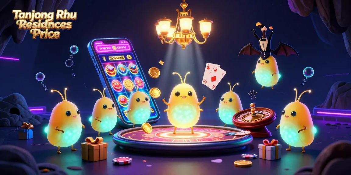 Tanjong Rhu Residences Price in a lively casino scene illuminated by bioluminescent glowworms