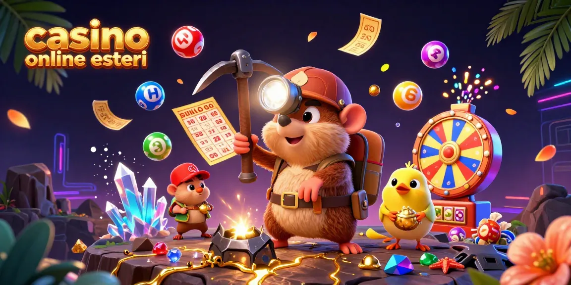 Experience the excitement of casino online esteri gameplay in a vibrant 3D digital illustration.