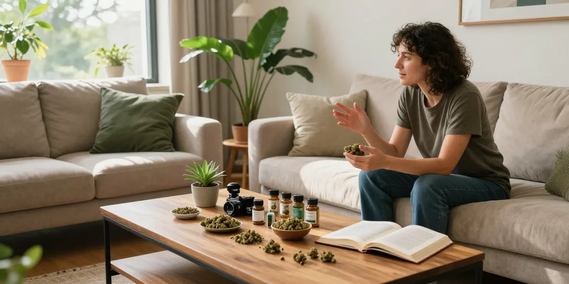 Buy hash online options displayed in cozy wellness space with natural light, emphasizing quality and variety of hashish products.