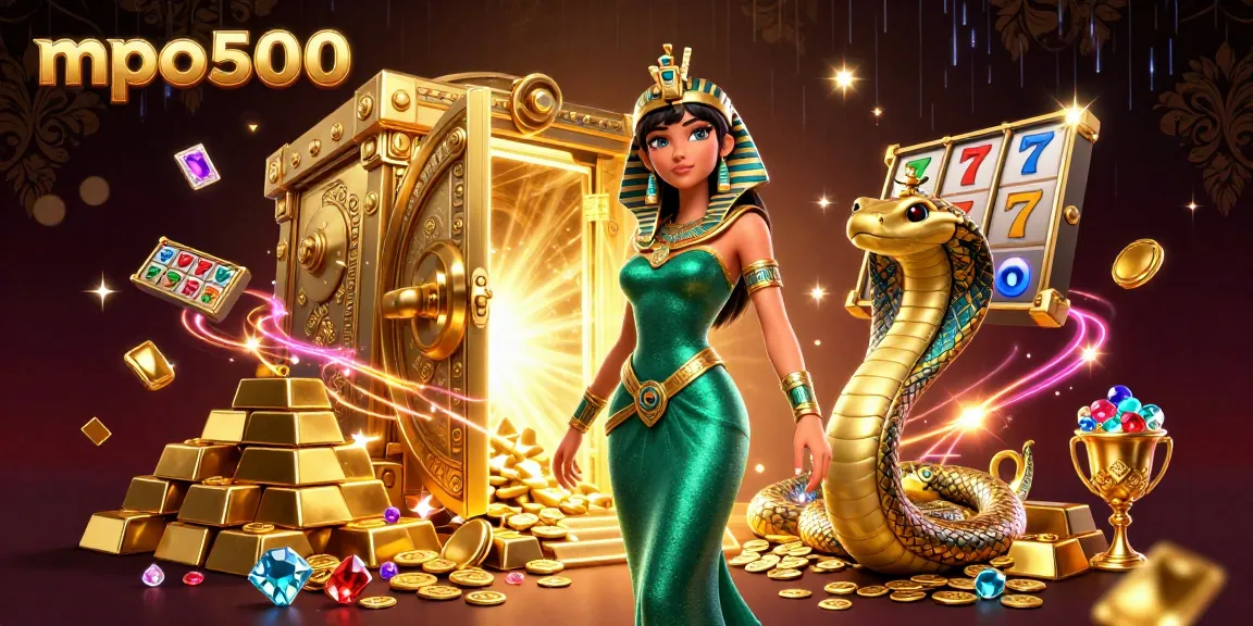 Experience casino fun with mpo500's vibrant gaming scene featuring dazzling treasures and exciting slot elements.