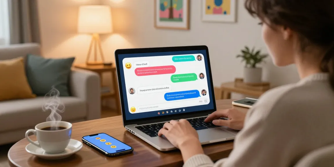 Engaging in ai nsfw chat on a personalized AI platform from a cozy home setting, showcasing vibrant interaction.