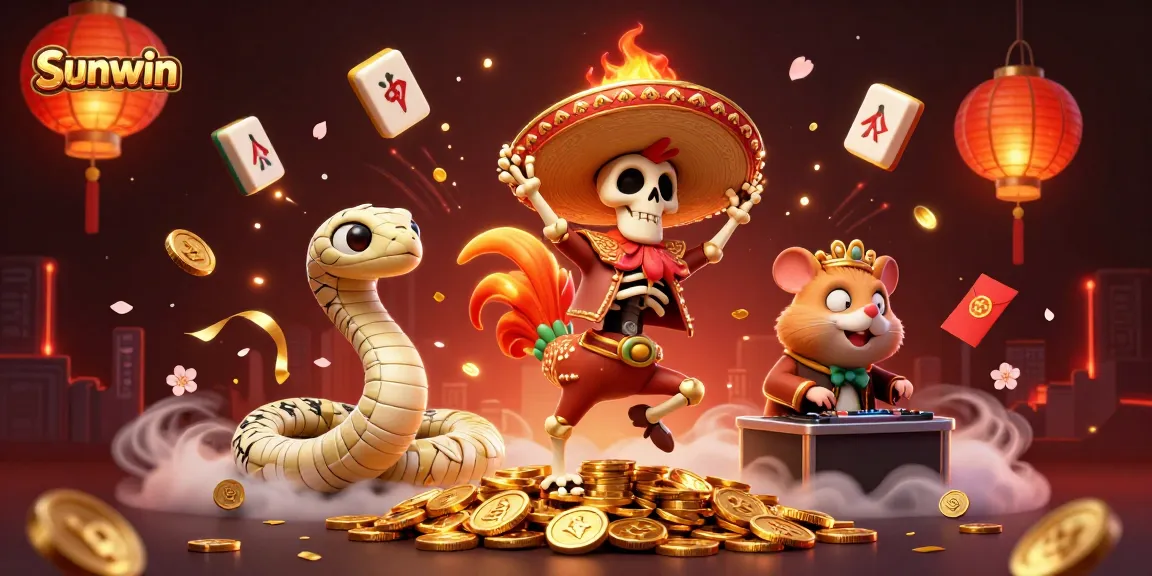 Sunwin gamers enjoy vibrant 3D casino excitement with golden coins, lucky elements, and dynamic characters.