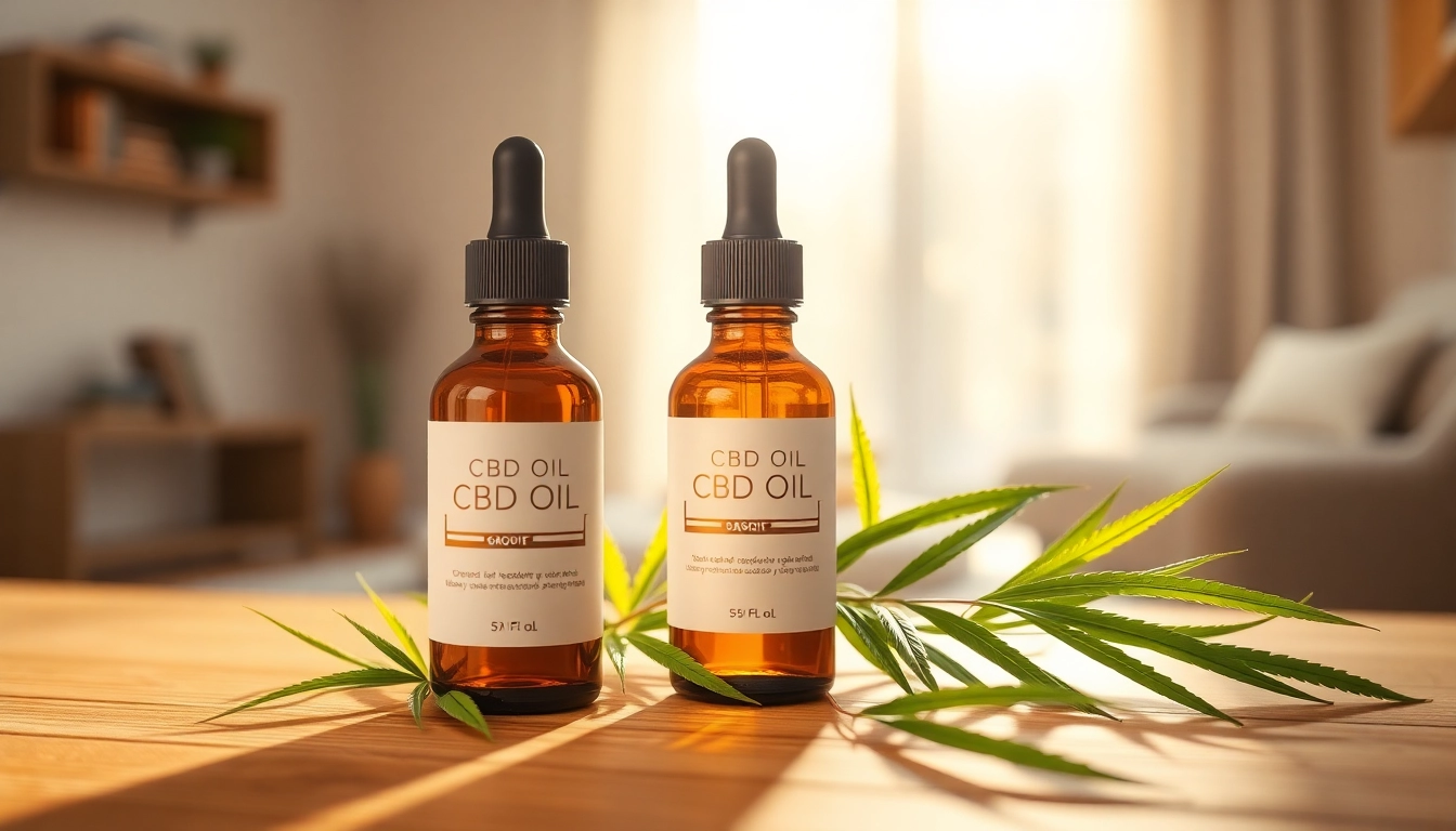 Discover CBD Oil with an elegant bottle on wooden surface surrounded by fresh hemp leaves.