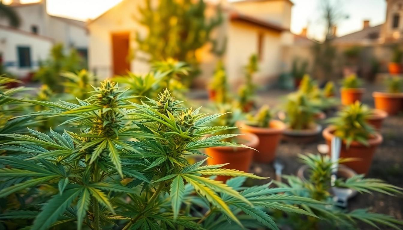 Explore canabis espagne cultivation with vibrant green leaves in a serene setting.