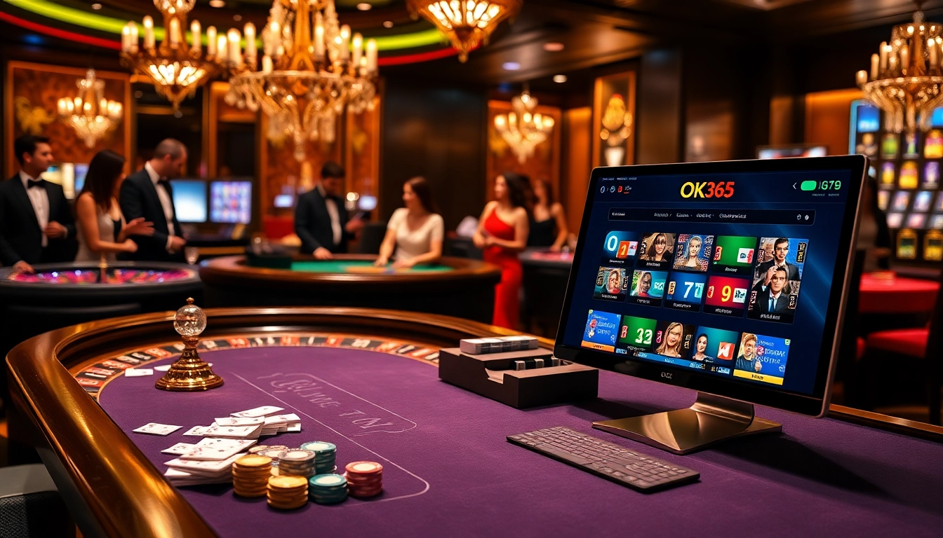 Experience the excitement of online gambling with OK365, showcasing vibrant casino games and thrilling bets.