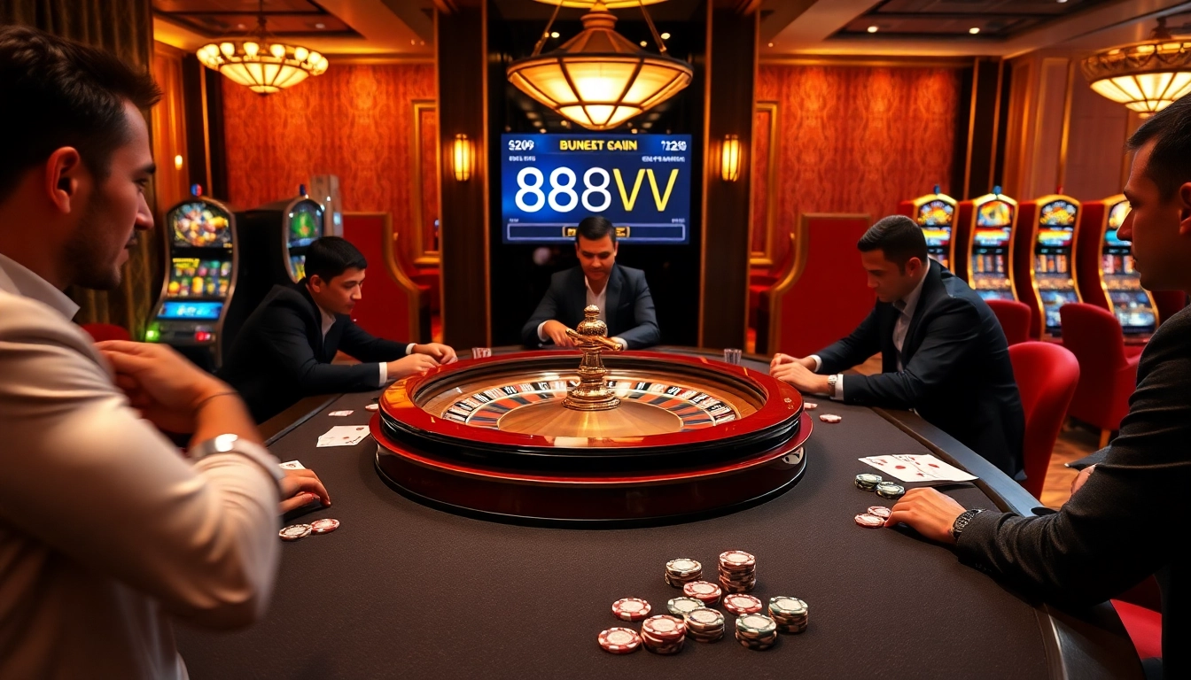Experience the excitement of strategic play at 88vv with a luxurious casino setting.