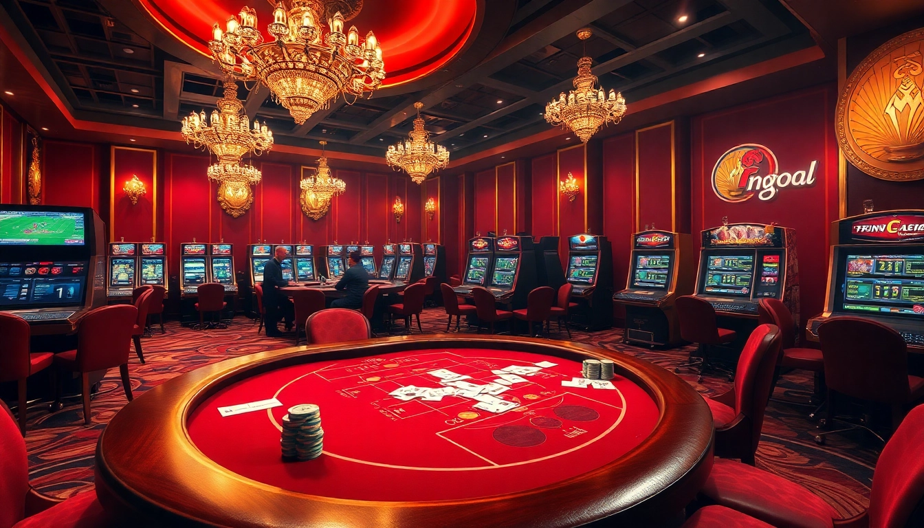 Engaging football betting experience with Nowgoal bóng đá in a luxurious casino environment.