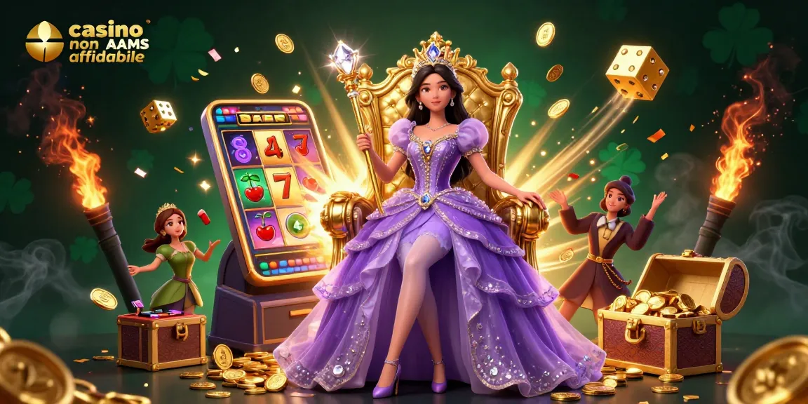 Scopri la magia del gioco con casino non AAMS affidabile, con azione vibrante delle slot e una principessa trionfante.