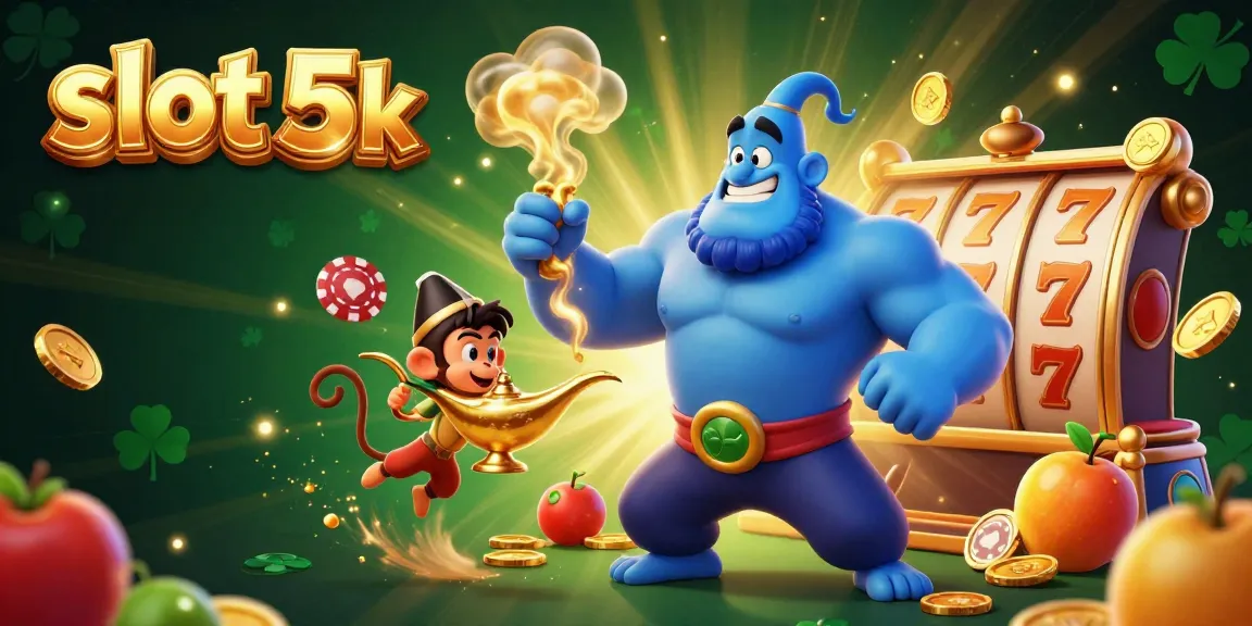 Experience the thrill of slot 5k games with engaging characters and rich casino elements in this vibrant 3D scene.