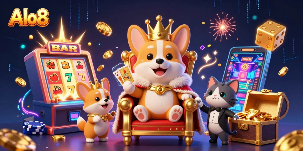 Alo8 offers an engaging casino experience with a royal corgi theme and dynamic gaming elements.