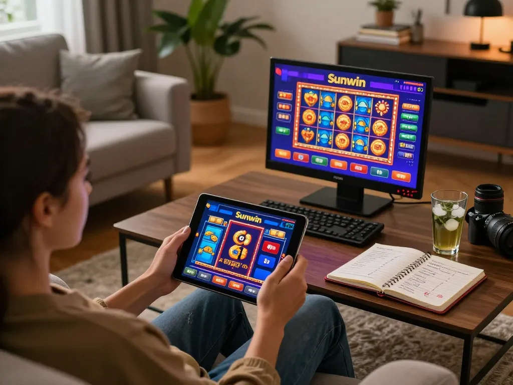 Tham gia ứng dụng Sunwin trên máy tính bảng trong khi thưởng thức không gian chơi game ấm cúng tại nhà.