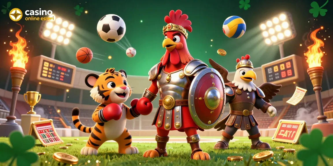 Vivi un'esperienza di gioco emozionante nei casino online esteri con un'illustrazione 3D vivace che mette in mostra dinamici elementi di gioco d'azzardo.