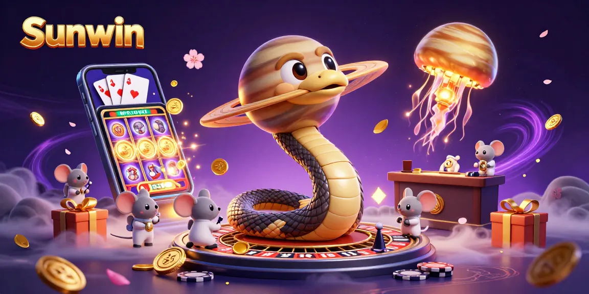 Experience thrilling gaming with Sunwin's 3D cosmic casino scene featuring dynamic betting elements.