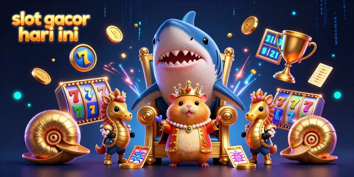 Experience the excitement of slot gacor hari ini with a dynamic scene featuring lively cartoon elements and casino symbols.