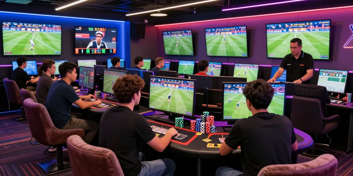 Players enjoying a vibrant online gaming experience, engaging with soccer matches while 瞭解內容 about gaming strategies in a digital casino.