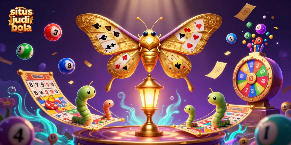 Experience excitement with situs judi bola as vibrant lottery balls and golden casino elements energize the dynamic scene.